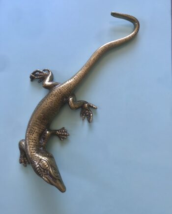Vintage brass alligator