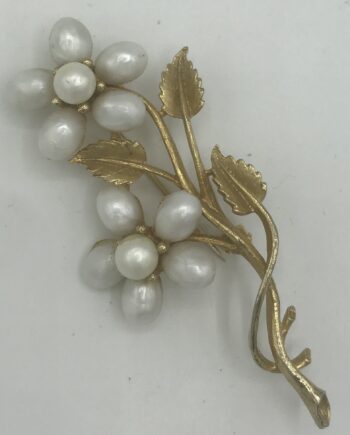1950s Flower Pearl Brooch