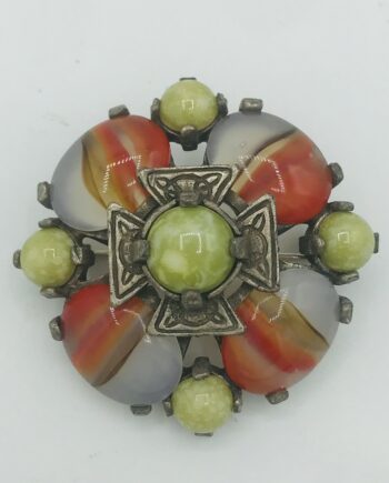 Scottish Coloured Agate Brooch