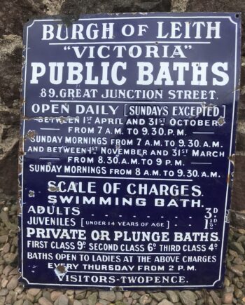 Victorian Metal Sign from Leith Swimming Pool