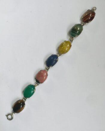 Vintage Silver Scottish Pebble Bracelet