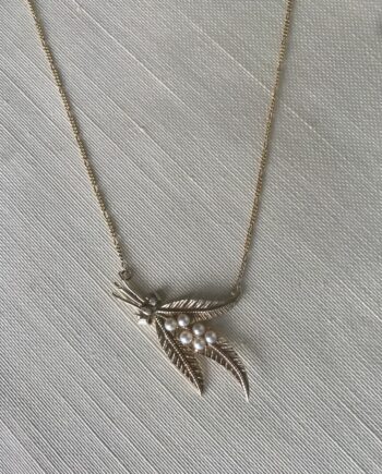 9 Carat Gold Fern Seed Pearl Necklace