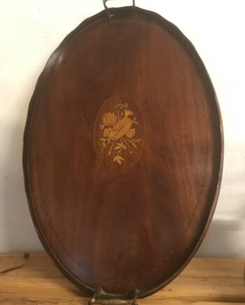 Edwardian Mahogony Inlaid Oval Tray