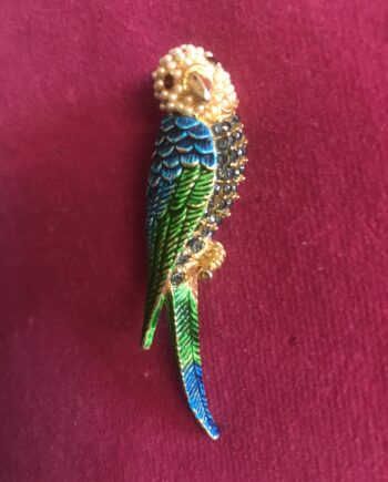 Jewelled Parrot Brooch