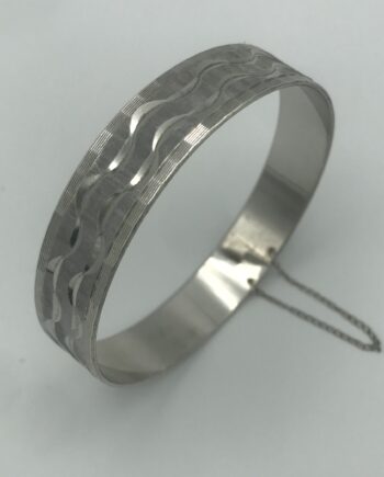 Modernist 1970s Silver Bangle
