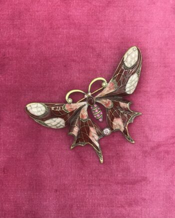 Large Enamel Butterfly Brooch