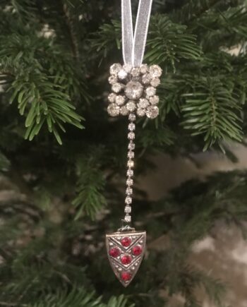 Square Sparkle and Red Shield Decoration