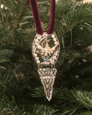 Handmade Vintage Paste Bird on Twig Decoration