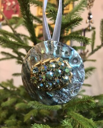 Handmade Abalone Green Sparkly Decoration