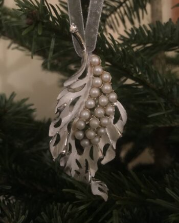 Handmade Snowy Leaf Decoration