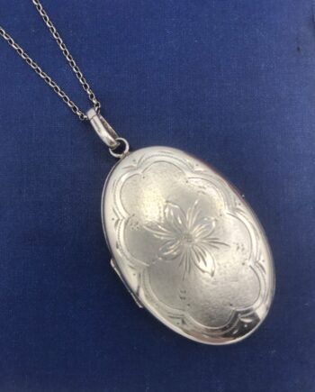 Large Silver Oval Locket