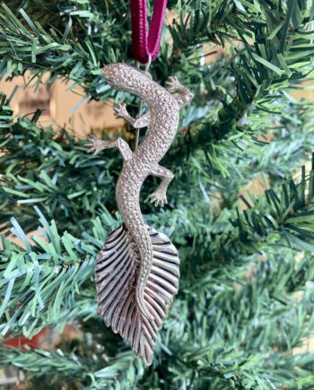 Handmade Lizard and Leaf Decoration