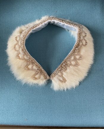 Vintage White Rabbit and Pearl Collar