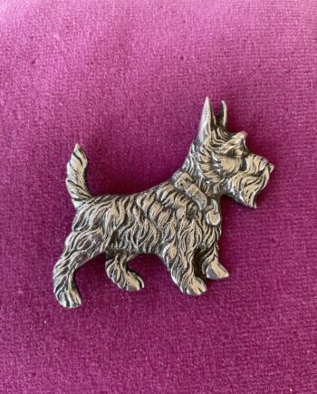 Silver Scotty Dog Brooch