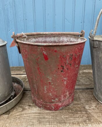 Vintage Red Fire Bucket