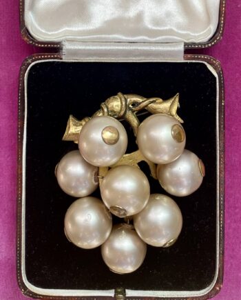 Vintage French Cluster Pearl Brooch