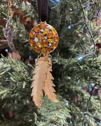 Handmade Vintage Amber Leaf Decoration