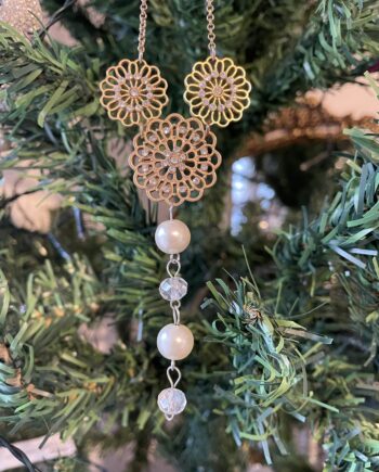 Handmade Trio Filigree and Pearl Drop Decoration
