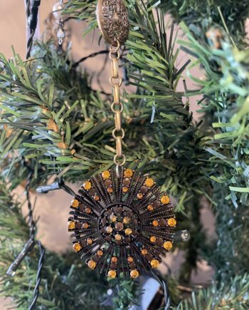 Handmade Amber Snowflake Decoration