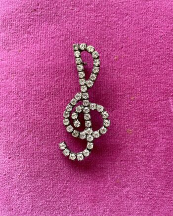 Sparkly Treble Clef Brooch
