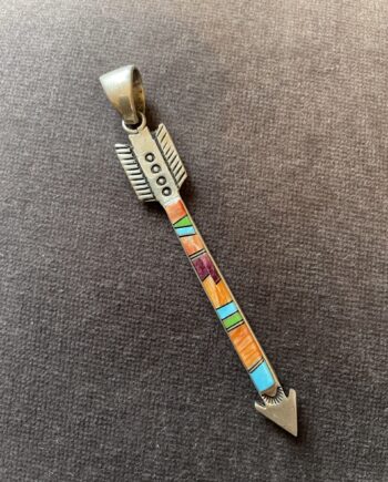 Silver Enamel Arrow Pendant