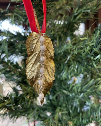 Handmade Gold Leaf and Pearl Decoration