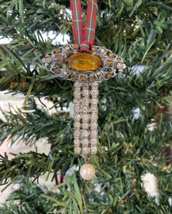 Handmade Amber and Sparkly Paste Decoration