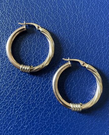 9 Carat Gold Ribbed Hoops